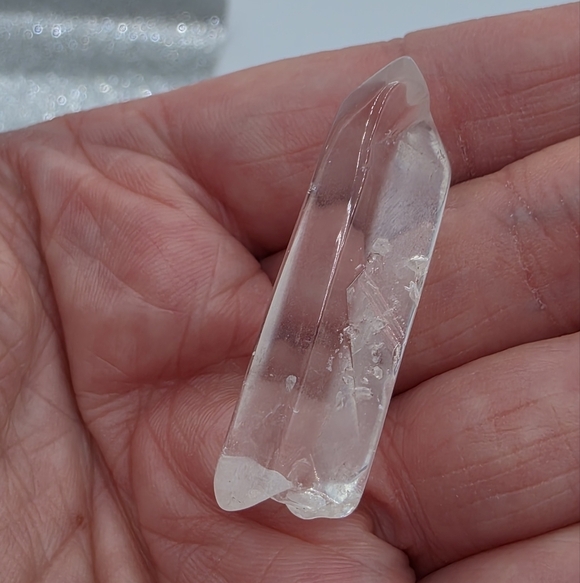 Clear White Quartz Pointed Crystal Wand - Picture 3 of 6